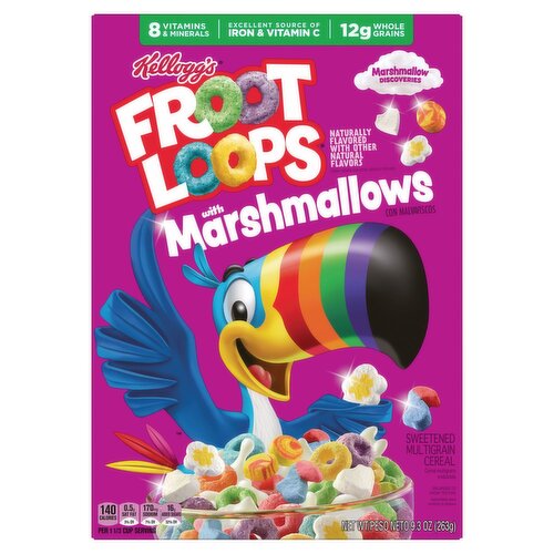 Kellogg's Froot Loops Sweetened Multigrain Cereal with Marshmallows, 9.3 oz