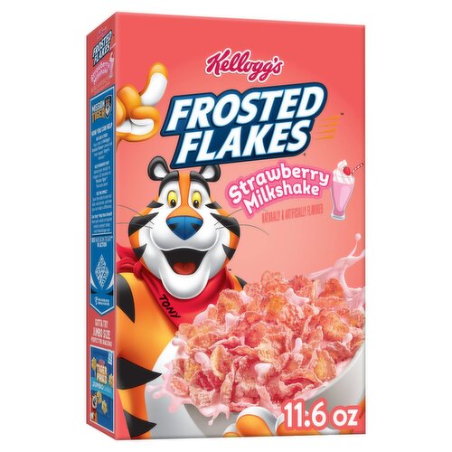 Kellogg's Frosted Flakes of Corn Strawberry Milkshake Cereal, 11.6 oz