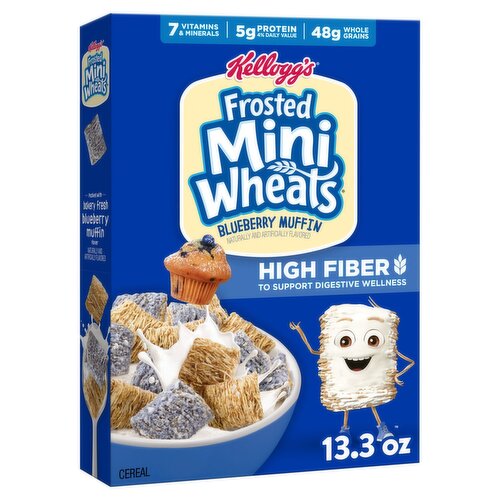 Kellogg's Frosted Mini Wheats Blueberry Muffin Whole Grain Cereal, 13.3 oz
