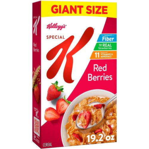 Kellogg's Special K Red Berries Breakfast Cereal, Good Source of Fiber, 19.2  oz Box