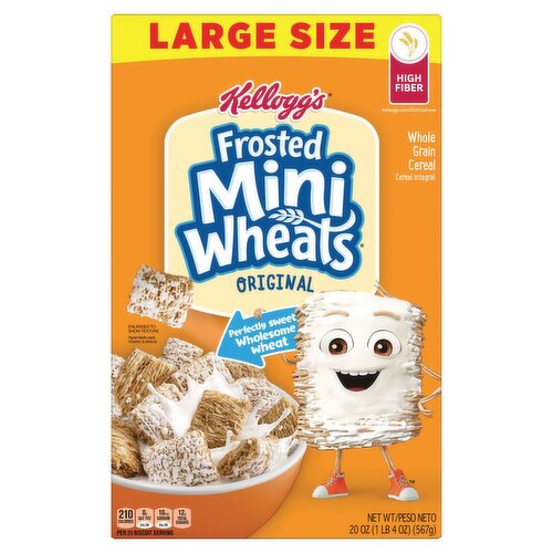 Kellogg's Frosted Mini Wheats Original Whole Grain Cereal Large Size, 20 oz