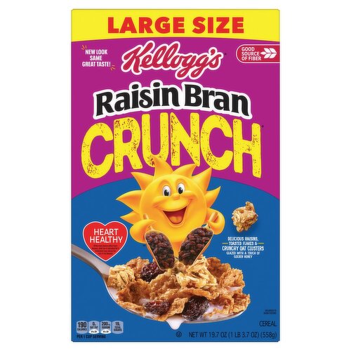 Kellogg's Raisin Bran Crunch Cereal Large Size, 19.7 oz