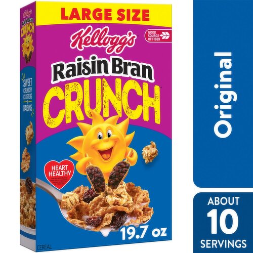 Kellogg's Raisin Bran Crunch Cereal Large Size, 19.7 oz