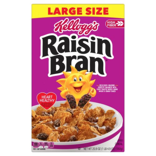 Kellogg's Raisin Bran Cereal Large Size, 20.9 oz