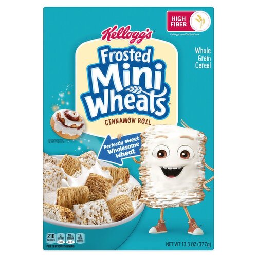 Kellogg's Frosted Mini Wheats Cinnamon Roll Whole Grain Cereal, 13.3 oz