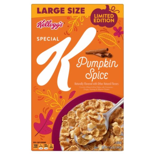 Kellogg's Special K Pumpkin Spice Cereal Large Size Limited Edition, 15.6 oz