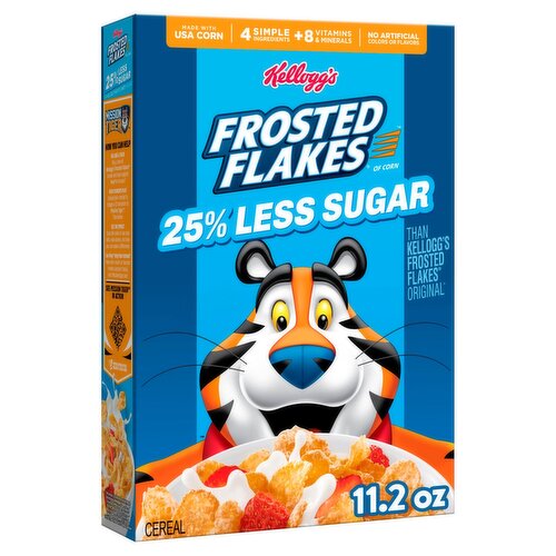 Kellogg's Frosted Flakes of Corn 25% Less Sugar Cereal, 11.2 oz