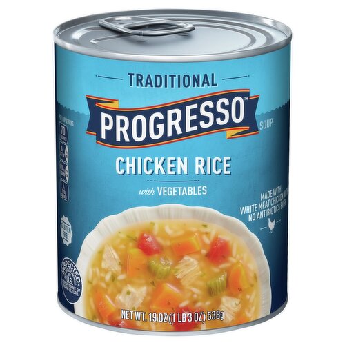 Progresso Traditional Chicken Rice with Vegetables Soup, 19 oz