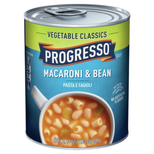 Progresso Vegetable Classics Macaroni & Bean Soup, 19 oz