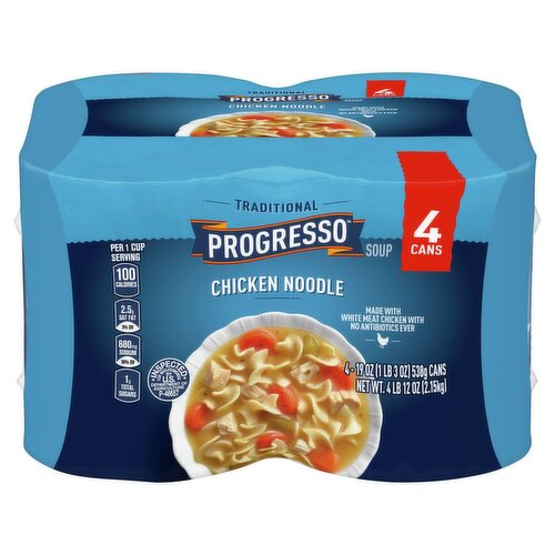 Progresso Chicken Noddle Soup, 19 oz, 4 count