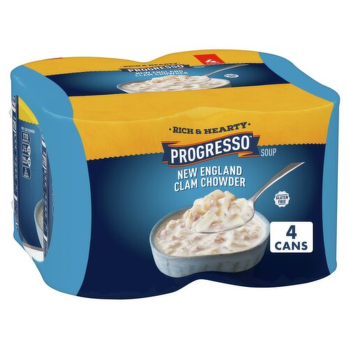 Progresso New England Clam Chowder Soup, 18.5 oz, 4 count