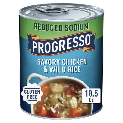 Progresso Reduced Sodium Savory Chicken & Wild Rice Soup, 18.5 oz
