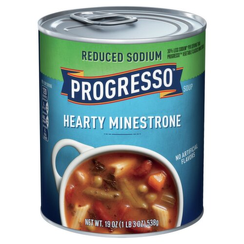 Progresso Reduced Sodium Hearty Minestrone Soup, 19 oz