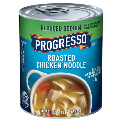 Progresso Reduced Sodium Roasted Chicken Noodle Soup, 18.5 oz