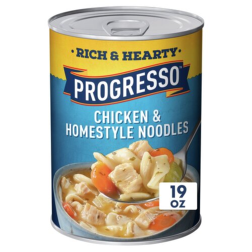 Progresso Rich & Hearty Chicken & Homestyle Noodles Soup, 19 oz