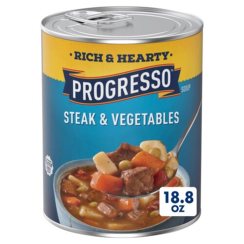 Progresso Rich & Hearty Steak & Vegetables Soup, 18.8 oz