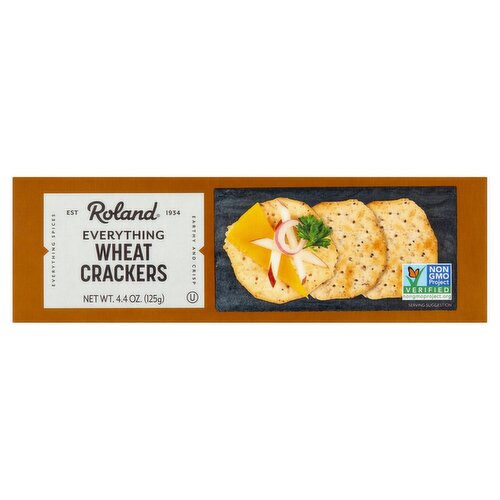 Roland Everything Wheat Crackers, 4.4 oz