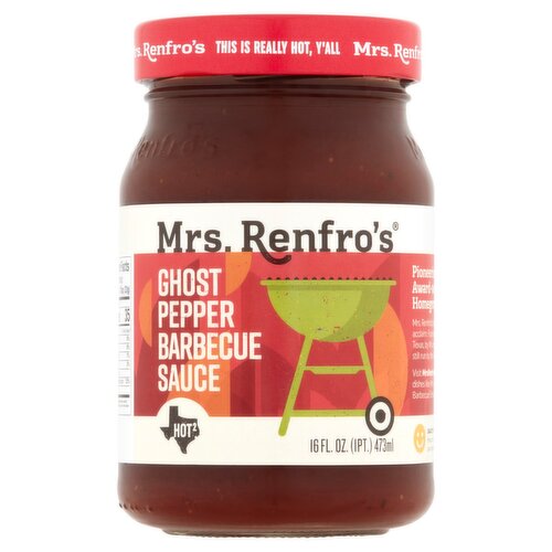 Mrs. Renfro's Hot2 Ghost Pepper Barbecue Sauce, 16 oz