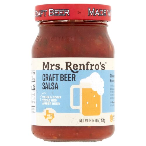 Mrs. Renfro's Med Hot Craft Beer Salsa, 16 oz