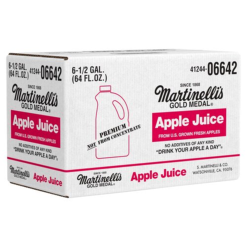 Martinelli's Gold Medal Apple Juice, 1/2 gal, 6 count