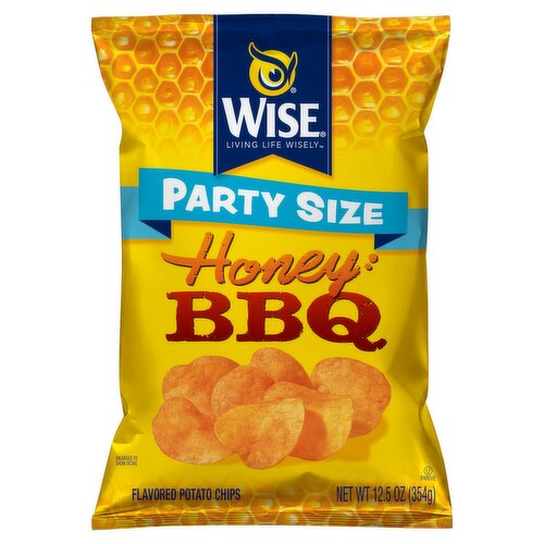 Wise Honey BBQ Flavored Potato Chips Party Size, 12.5 oz