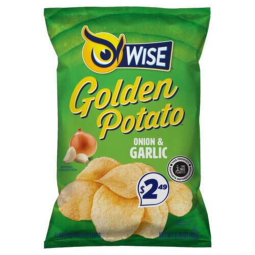 Wise Onion & Garlic Flavored Potato Chips, 3.25 oz