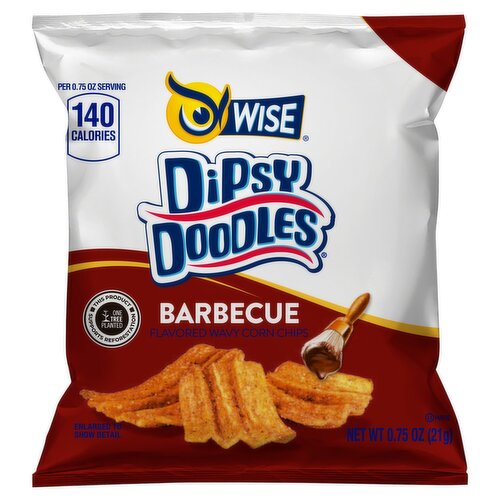 Wise Dipsy Doodles Barbecue Flavored Wavy Corn Chips, 0.75 oz
