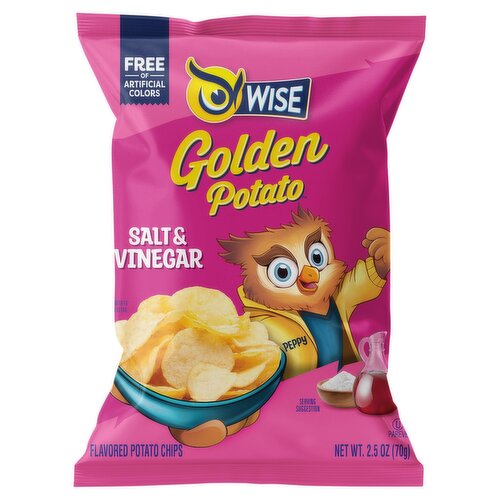 Wise Salt & Vinegar Flavored Golden Potato Chips, 2.5 oz