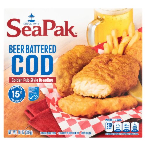 SeaPak Beer Battered Cod, 10 oz