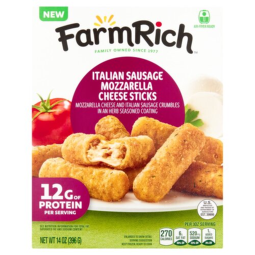 FarmRich Italian Sausage Mozzarella Cheese Sticks, 14 oz