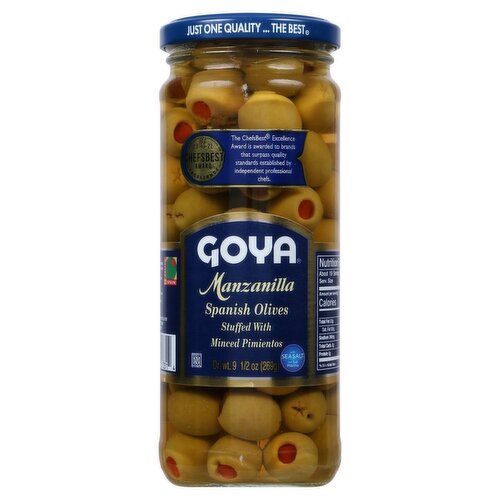 Goya Manzanilla Spanish Olives Stuffed with Minced Pimientos, 9 1/2 oz