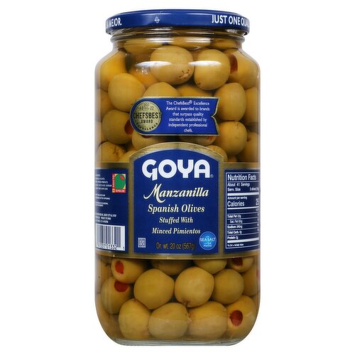 Goya Manzanilla Spanish Olives Stuffed with Minced Pimientos, 20 oz