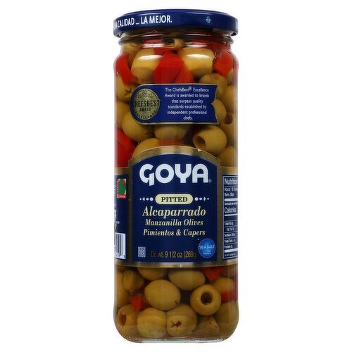 Goya Pitted Manzanilla Olives Pimientos & Capers Alcaparrado, 9 1/2 oz