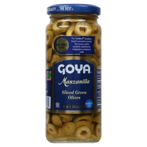 Goya Manzanilla Sliced Green Olives, 5 3/4 oz