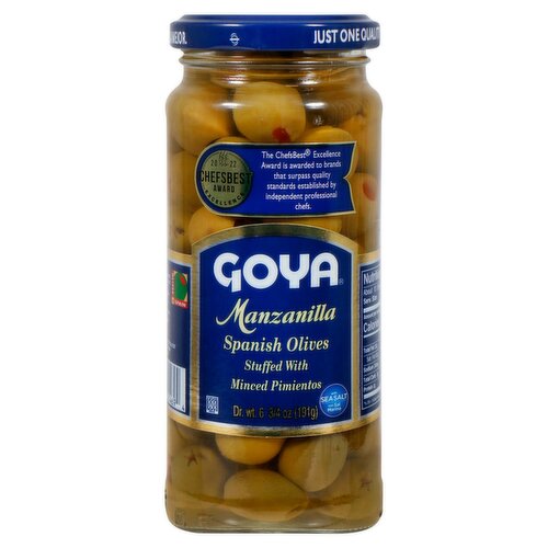 Goya Manzanilla Spanish Olives Stuffed with Minced Pimientos, 6 3/4 oz