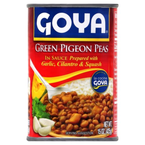 Goya Green Pigeon Peas in Sauce, 15 oz