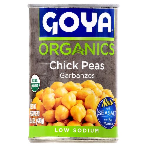 Goya Organics Low Sodium Chick Peas, 15.5 oz