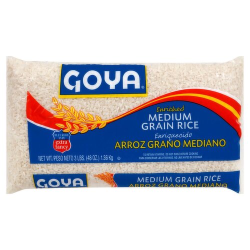 Goya Enriched Medium Grain Rice, 3 lbs