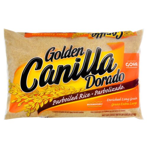 Goya Canilla Golden Dorado Enriched Long Grain Parboiled Rice, 20 lbs