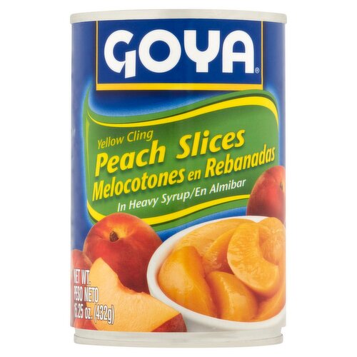 Goya Yellow Cling Peach Slices in Heavy Syrup, 15.25 oz