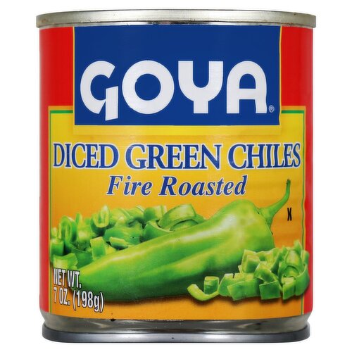 Goya Fire Roasted Diced Green Chiles, 7 oz