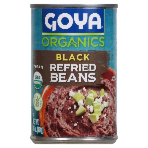 Goya Organics Black Refried Beans, 16 oz