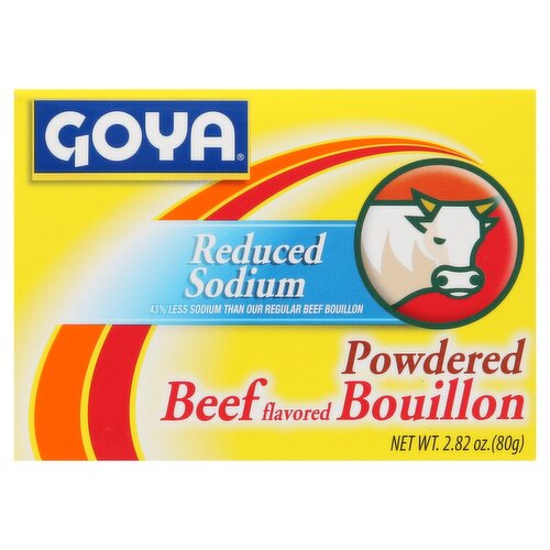 Goya Reduced Sodium Powdered Beef Flavored Bouillon, 2.82 oz