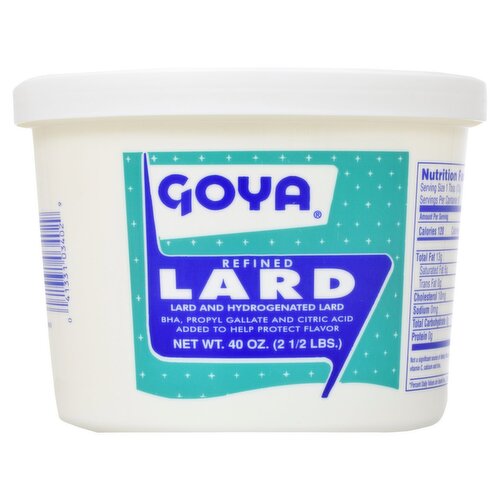 Goya Refined and Hydrogenated Lard, 40 oz