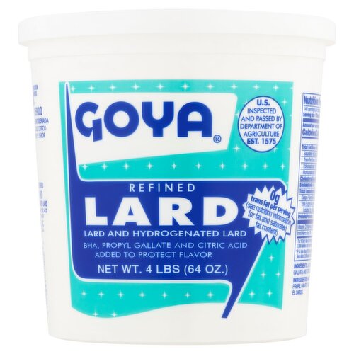 Goya Refined Lard, 64 oz
