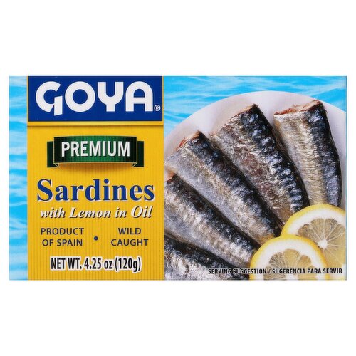 Goya Premium Sardines with Lemon in Oil, 4.25 oz