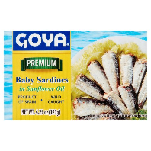 Goya Premium Baby Sardines in Sunflower Oil, 4.25 oz