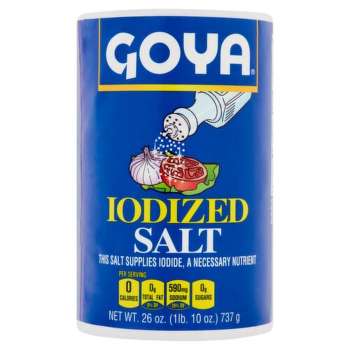 Goya Iodized Salt, 26 oz