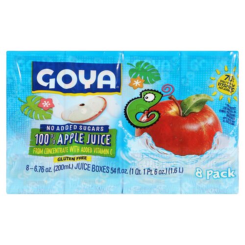 Goya 100% Apple Juice, 6.76 oz, 8 count