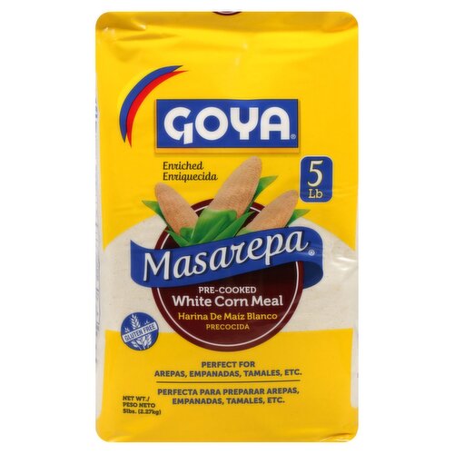 Goya Masarepa Enriched Pre-Cooked White Corn Meal, 5 lbs